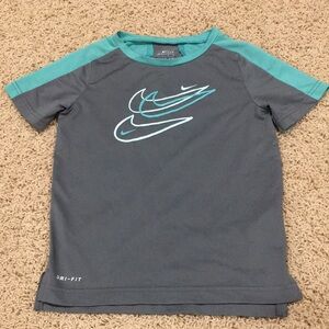 Nike Kids Dri-fit- Gray and Teal top